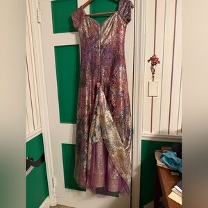 Rene Ruiz High Low Dress in Purple and Silver
